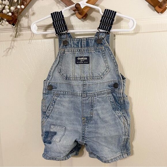 Vtg 90s Oshkosh B’gosh Denim Overall Shorts Made USA  Osh Kosh 9months - Picture 1 of 9